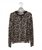 Rie millerリエ ミラー）の古着「ヒョウ柄プリントクルーネックカーディガン　4-0037-6-02-008」｜ベージュ