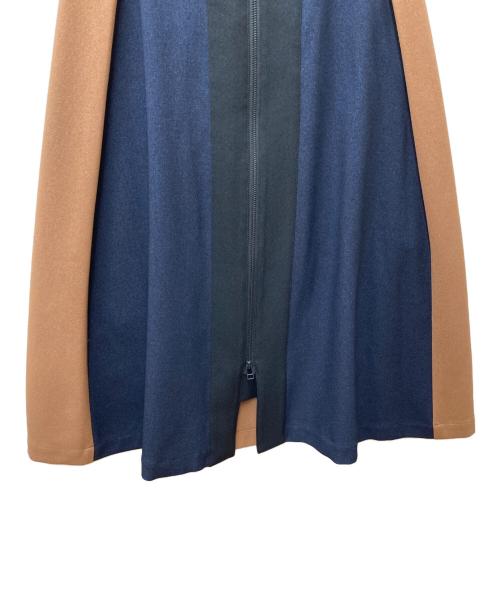 A + TOKYO（エープラス トウキョウ）A + TOKYO (エープラス トウキョウ) フロントジップスカート 252644006 ブラウン×ネイビー サイズ:1の古着・服飾アイテム