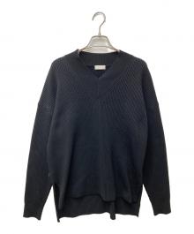 BALLSEY（ボールジィ）の古着「リンクスリブライト Vネックプルオーバー 11-02-34-02701」｜ブラック