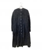 Veritecoeurヴェリテクール）の古着「リネンピンタックワンピース VC-638」｜ブラック