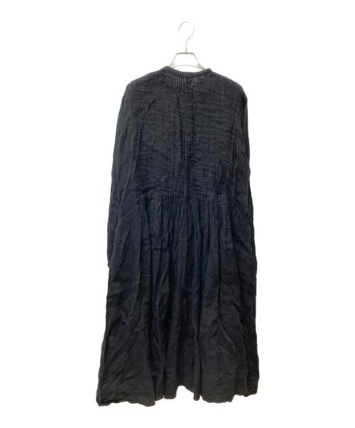Veritecoeur（ヴェリテクール）Veritecoeur (ヴェリテクール) リネンピンタックワンピース VC-638 ブラック サイズ:Fの古着・服飾アイテム