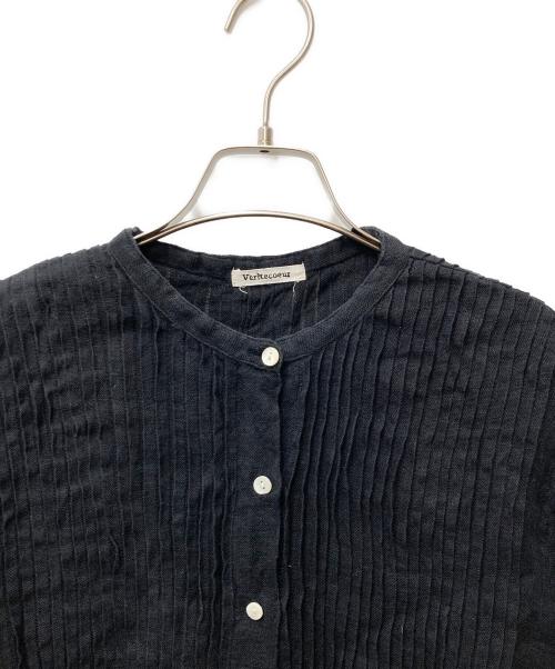 Veritecoeur（ヴェリテクール）Veritecoeur (ヴェリテクール) リネンピンタックワンピース VC-638 ブラック サイズ:Fの古着・服飾アイテム