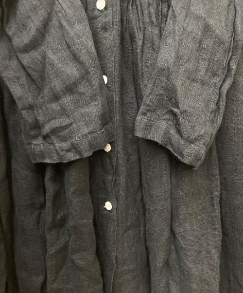 Veritecoeur（ヴェリテクール）Veritecoeur (ヴェリテクール) リネンピンタックワンピース VC-638 ブラック サイズ:Fの古着・服飾アイテム