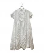 nest Robeネストローブ）の古着「リネンシャンブレータックワンピース 01162-1036」｜ホワイト