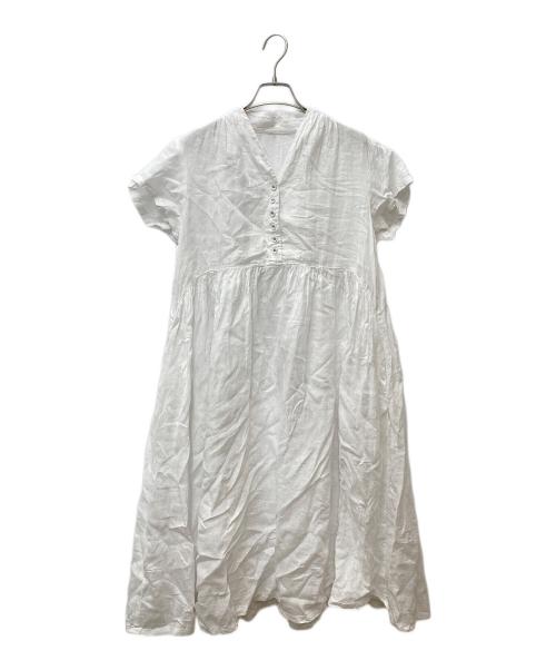 nest Robe（ネストローブ）nest Robe (ネストローブ) リネンシャンブレータックワンピース 01162-1036 ホワイト サイズ:FREEの古着・服飾アイテム