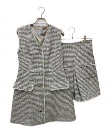 JILL BY JILLSTUART（ジル バイ ジルスチュアート）の古着「ツイードセットアップ 125-3240031」｜ホワイト