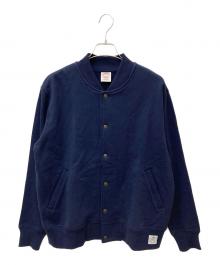 BROOKS BROTHERS（ブルックスブラザーズ）の古着「コットンフレンチテリー GFロゴラベル ベースボールジャケット 330001067」｜ネイビー