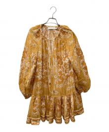 ZIMMERMANN（ジマーマン）の古着「Raie フローラル ミニドレス」｜ベージュ