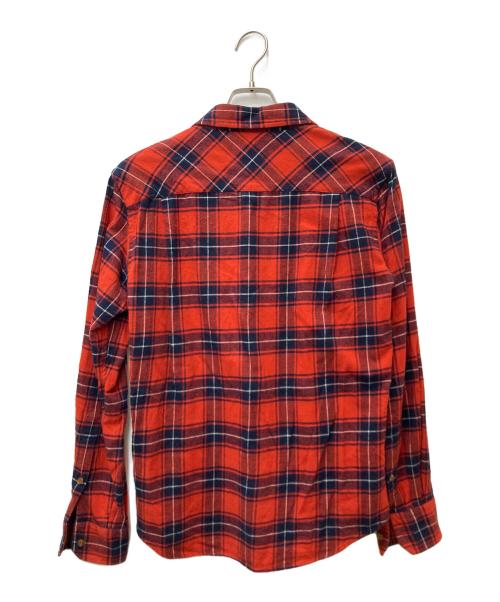 Vivienne Westwood（ヴィヴィアンウエストウッド）Vivienne Westwood (ヴィヴィアンウエストウッド) ミニオーブ刺繍チェックネルシャツ レッド サイズ:46の古着・服飾アイテム