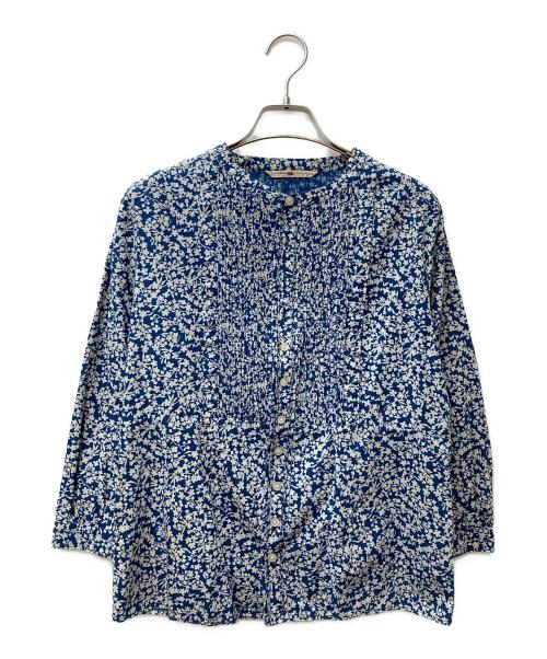 45R（フォーティファイブ・アール）45R (フォーティファイブ・アール) インディゴ藍染 花柄ブラウス ブルー サイズ:3の古着・服飾アイテム