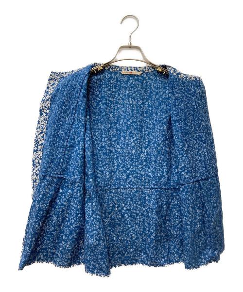 45R（フォーティファイブ・アール）45R (フォーティファイブ・アール) インディゴ藍染 花柄ブラウス ブルー サイズ:3の古着・服飾アイテム