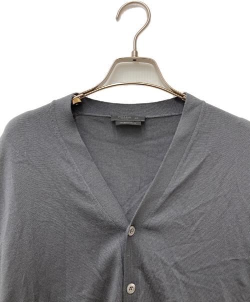 PRADA（プラダ）PRADA (プラダ) ボーダーニットカーディガン UMC103 S192 1LOT グレー サイズ:46の古着・服飾アイテム