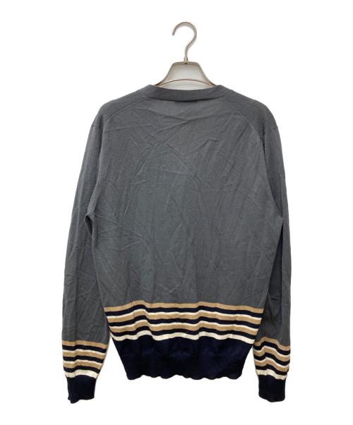 PRADA（プラダ）PRADA (プラダ) ボーダーニットカーディガン UMC103 S192 1LOT グレー サイズ:46の古着・服飾アイテム