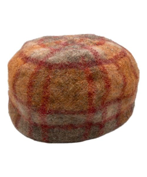 Vivienne Westwood（ヴィヴィアンウエストウッド）Vivienne Westwood (ヴィヴィアンウエストウッド) チェックベレー帽　26-041-65002 ブラウンの古着・服飾アイテム