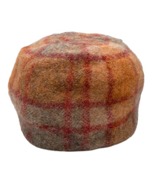 Vivienne Westwood（ヴィヴィアンウエストウッド）Vivienne Westwood (ヴィヴィアンウエストウッド) チェックベレー帽　26-041-65002 ブラウンの古着・服飾アイテム