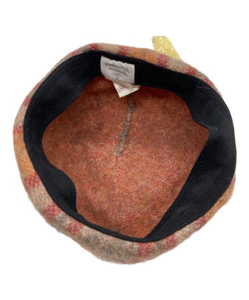 Vivienne Westwood（ヴィヴィアンウエストウッド）Vivienne Westwood (ヴィヴィアンウエストウッド) チェックベレー帽　26-041-65002 ブラウンの古着・服飾アイテム