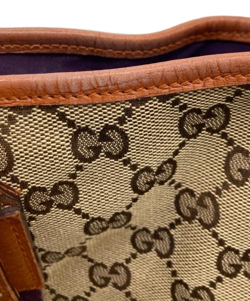 GUCCI（グッチ）GUCCI (グッチ) GGシェリーラインキャンバストートバッグ　137396 ブラウンの古着・服飾アイテム