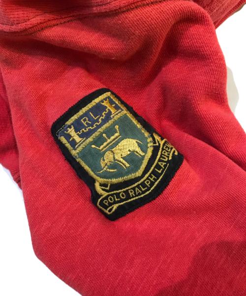 POLO RALPH LAUREN（ポロ・ラルフローレン）POLO RALPH LAUREN (ポロ・ラルフローレン) ワッペン付き裏ワッフルジップパーカー レッド サイズ:Lの古着・服飾アイテム