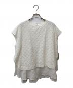 BEARDSLEYビアズリー）の古着「レースコンビシアーブラウス BEZ1001504A0007」｜ホワイト