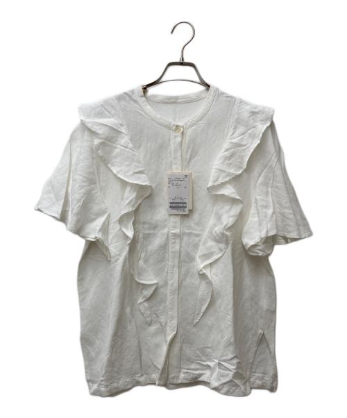 FRAMeWORK（フレームワーク）FRAMeWORK (フレームワーク) リネンレーヨンフリルブラウス ホワイト サイズ:Free 未使用品の古着・服飾アイテム