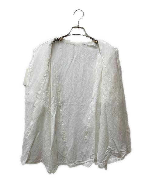 FRAMeWORK（フレームワーク）FRAMeWORK (フレームワーク) リネンレーヨンフリルブラウス ホワイト サイズ:Free 未使用品の古着・服飾アイテム