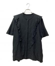 FRAMeWORK（フレームワーク）の古着「リネンレーヨンフリルブラウス 22-051-220-8000-2-0」｜ブラック