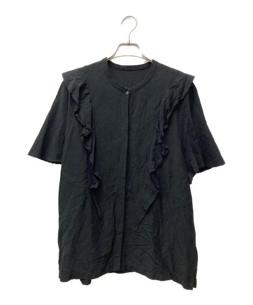 FRAMeWORK（フレームワーク）FRAMeWORK (フレームワーク) リネンレーヨンフリルブラウス 22-051-220-8000-2-0 ブラック サイズ:Freeの古着・服飾アイテム