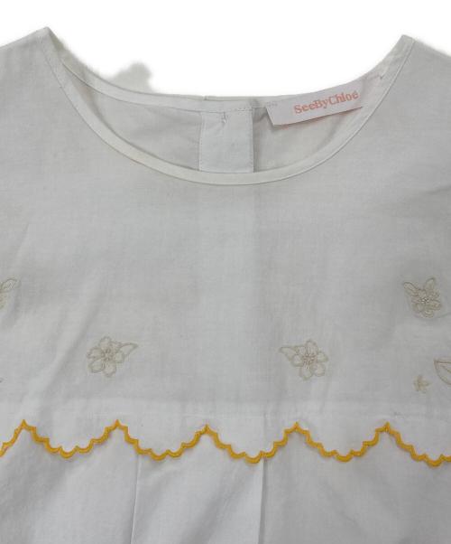SEE BY CHLOE（シーバイクロエ）SEE BY CHLOE (シーバイクロエ) Embroidered Lace Scallop Blouse CHS19UHT08025 ホワイト サイズ:38の古着・服飾アイテム