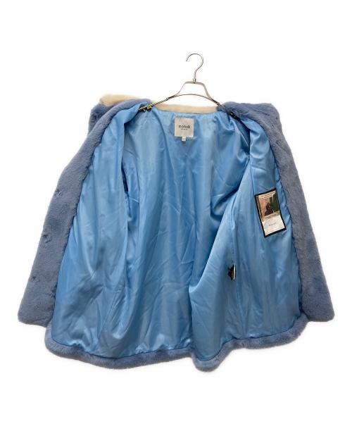 molliolli（モリオリ）molliolli (モリオリ) エコファーコート ブルー サイズ:36の古着・服飾アイテム