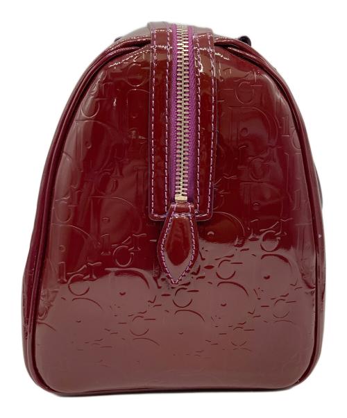 Christian Dior（クリスチャン ディオール）Christian Dior (クリスチャン ディオール) トロッターエナメルボストンバッグ レッドの古着・服飾アイテム