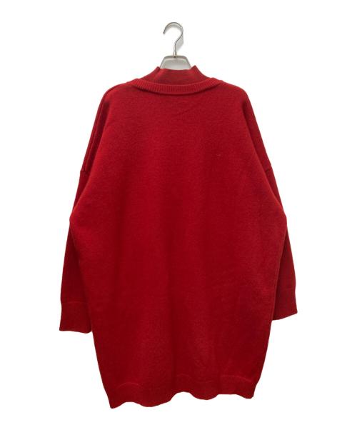 LANVIN en Bleu（ランバンオンブルー）LANVIN en Bleu (ランバンオンブルー) レイヤーネックチュニックワンピース レッド サイズ:38の古着・服飾アイテム