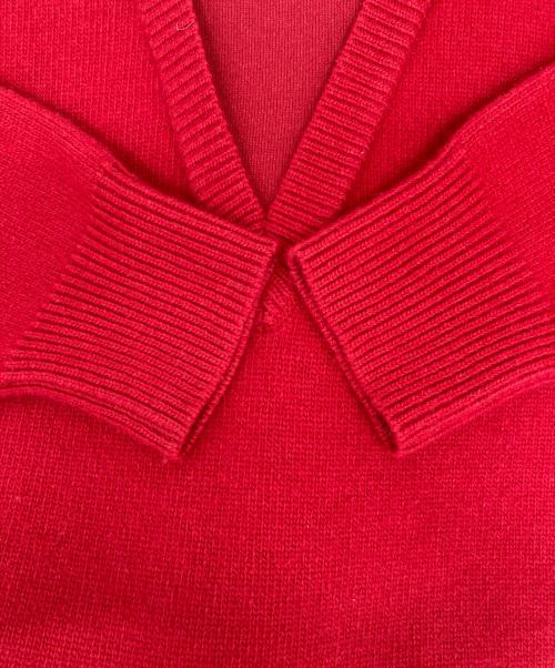 LANVIN en Bleu（ランバンオンブルー）LANVIN en Bleu (ランバンオンブルー) レイヤーネックチュニックワンピース レッド サイズ:38の古着・服飾アイテム