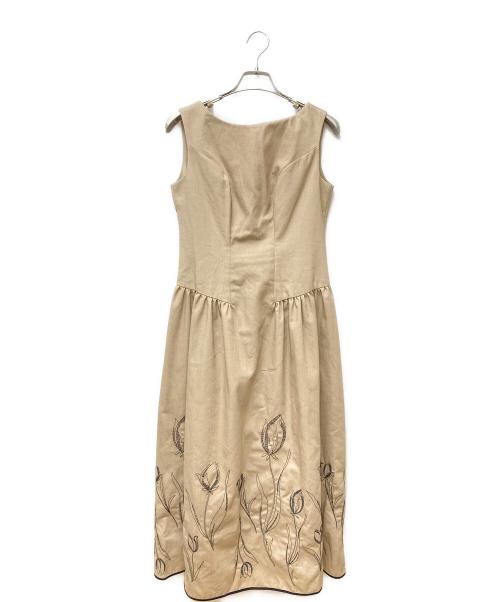 HER LIP TO（ハーリップトゥ）HER LIP TO (ハーリップトゥ) Tulip Cotton Blend Midi Dress 1222305057 ベージュ サイズ:Sの古着・服飾アイテム
