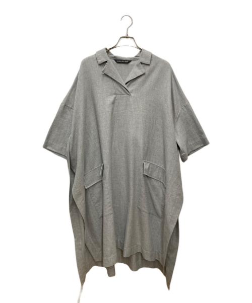 mizuiro-ind（ミズイロインド）mizuiro-ind (ミズイロインド) ウールスキッパーシャツワンピース グレー サイズ:Fの古着・服飾アイテム