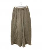 mizuiro-indミズイロインド）の古着「ウールワイドタックパンツ」｜ベージュ