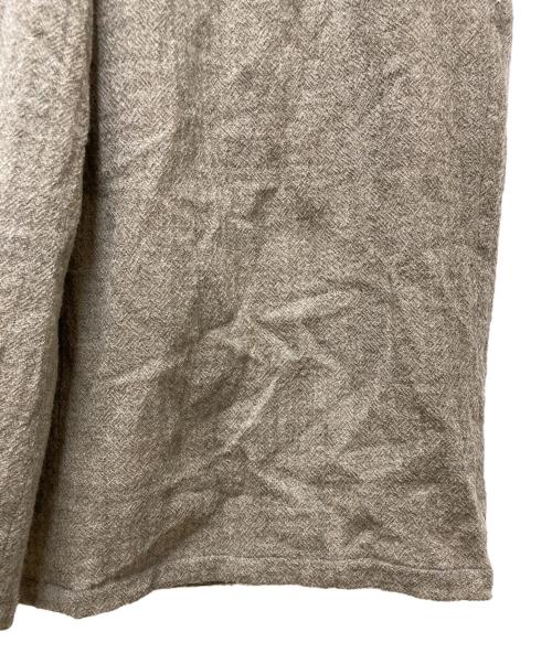 mizuiro-ind（ミズイロインド）mizuiro-ind (ミズイロインド) ウールワイドタックパンツ ベージュ サイズ:2の古着・服飾アイテム