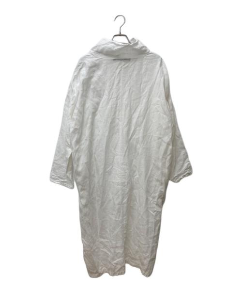 mizuiro-ind（ミズイロインド）mizuiro-ind (ミズイロインド) リネンプルオーバーシャツワンピース ホワイト サイズ:不明の古着・服飾アイテム