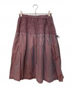 me ISSEY MIYAKEミーイッセイ ミヤケ）の古着「カリフラワーフレアスカート MI94FG761」｜ブラウン