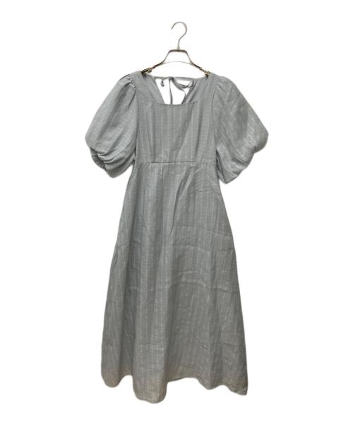 OLLUN（オルン）OLLUN (オルン) シアーチェックバックリボンワンピース OLEZC0524004 スカイブルー サイズ:S 未使用品の古着・服飾アイテム