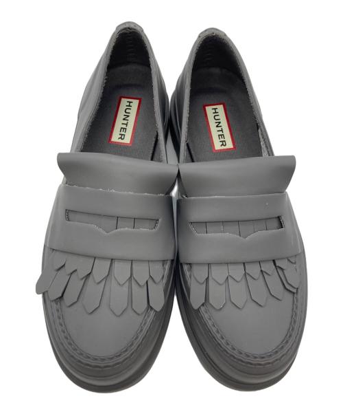 HUNTER（ハンター）HUNTER (ハンター) REFINED FRINGE PENNY LOAFER　WFF1074RMA グレー サイズ:UK3の古着・服飾アイテム
