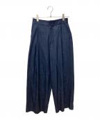 SOEJUソージュ）の古着「デニムライクタックワイドパンツ S-00-PT-031」｜インディゴ