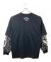 A BATHING APE (ア ベイシング エイプ) Marbling Camo Multi Logo Layered Sleeves Ls Tee ブラック サイズ:L：10000円