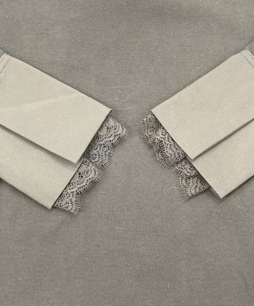 THIRD MAGAZINE（サードマガジン）THIRD MAGAZINE (サードマガジン) 袖口レースカットソー A0841UTS008 ブラック サイズ:9 未使用品の古着・服飾アイテム