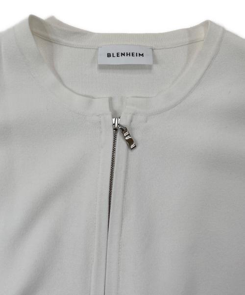 BLENHEIM（ブレンヘイム）BLENHEIM (ブレンヘイム) ジップアップクルーネックワイドニットカーディガン U742-002 ホワイト サイズ:XXSの古着・服飾アイテム