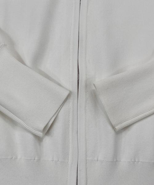 BLENHEIM（ブレンヘイム）BLENHEIM (ブレンヘイム) ジップアップクルーネックワイドニットカーディガン U742-002 ホワイト サイズ:XXSの古着・服飾アイテム