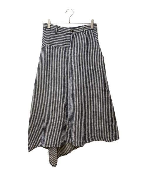 Y's（ワイズ）Y's (ワイズ) アシンメトリーリネンスカート　YX-S10-301 インディゴ サイズ:1の古着・服飾アイテム