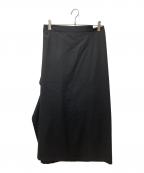 Y'sワイズ）の古着「ウールギャバスカート　YU-S13-138」｜ブラック