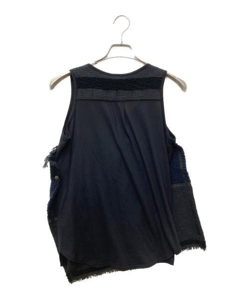 Y's（ワイズ）Y's (ワイズ) ニットドッキングアシンメトリーノースリーブカットソー ブラック サイズ:1の古着・服飾アイテム