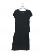 Y'sワイズ）の古着「デザインワンピース」｜ブラック