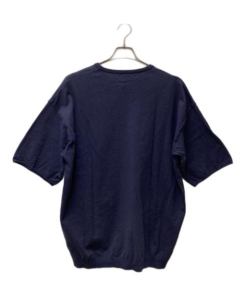 STEVEN ALAN（スティーブンアラン）STEVEN ALAN (スティーブンアラン) KUBO HENLEY NECK SHORT SLEEVE KNIT-LOOSE　8118-248-0111 ネイビー サイズ:Mの古着・服飾アイテム